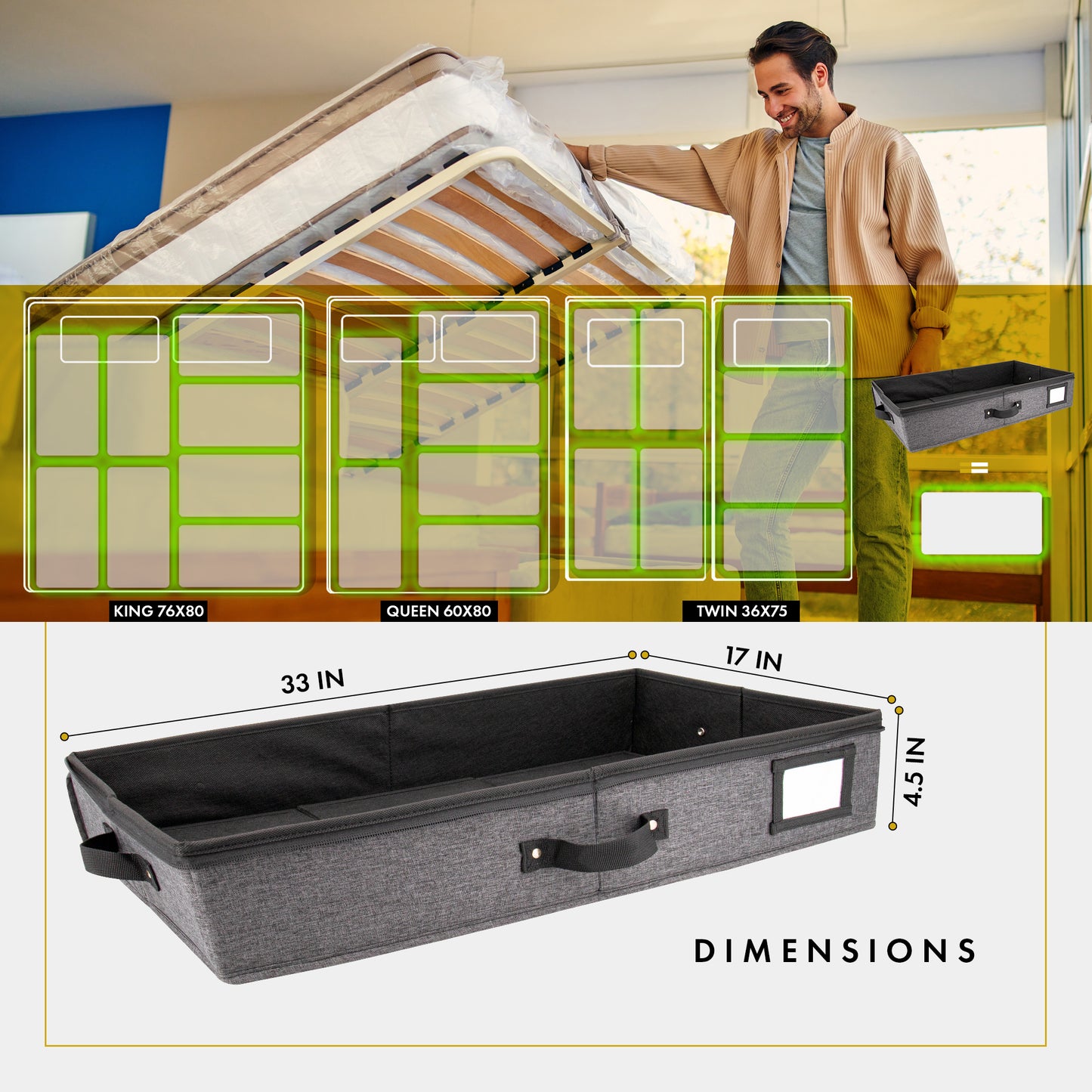 Under Bed Storage (Dark Gray)