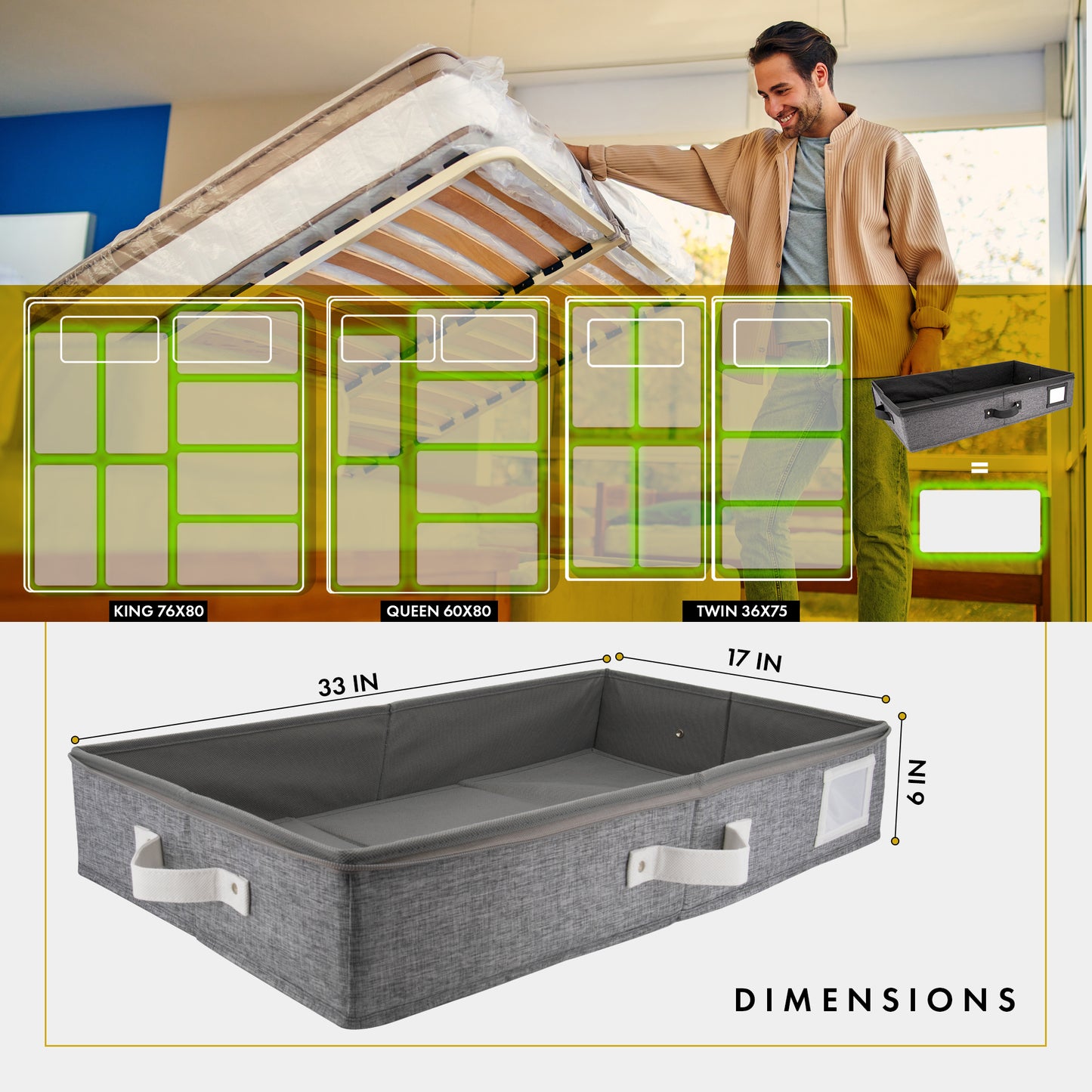 Under Bed Storage (Light Gray)