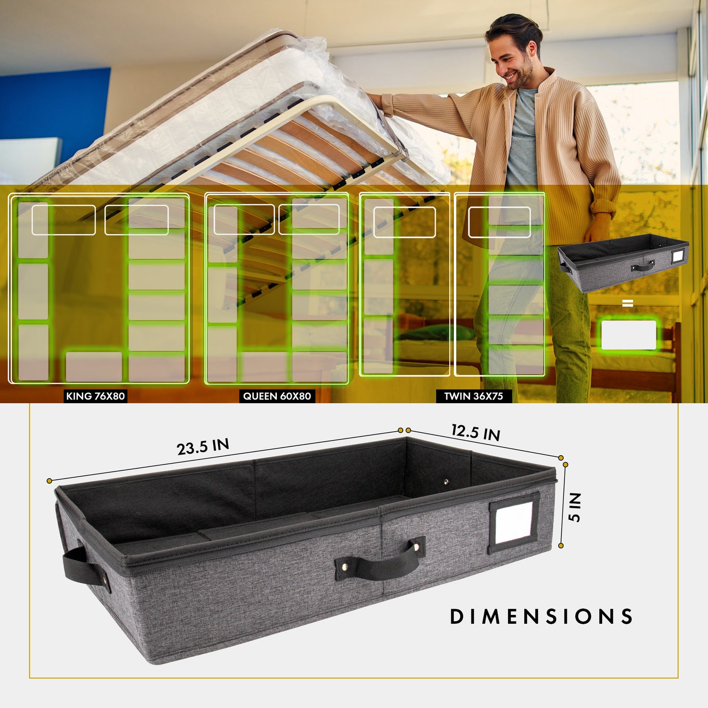 Under Bed Storage (Dark Gray)