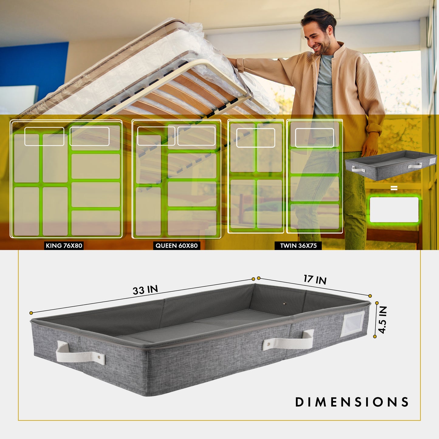 Under Bed Storage (Light Gray)