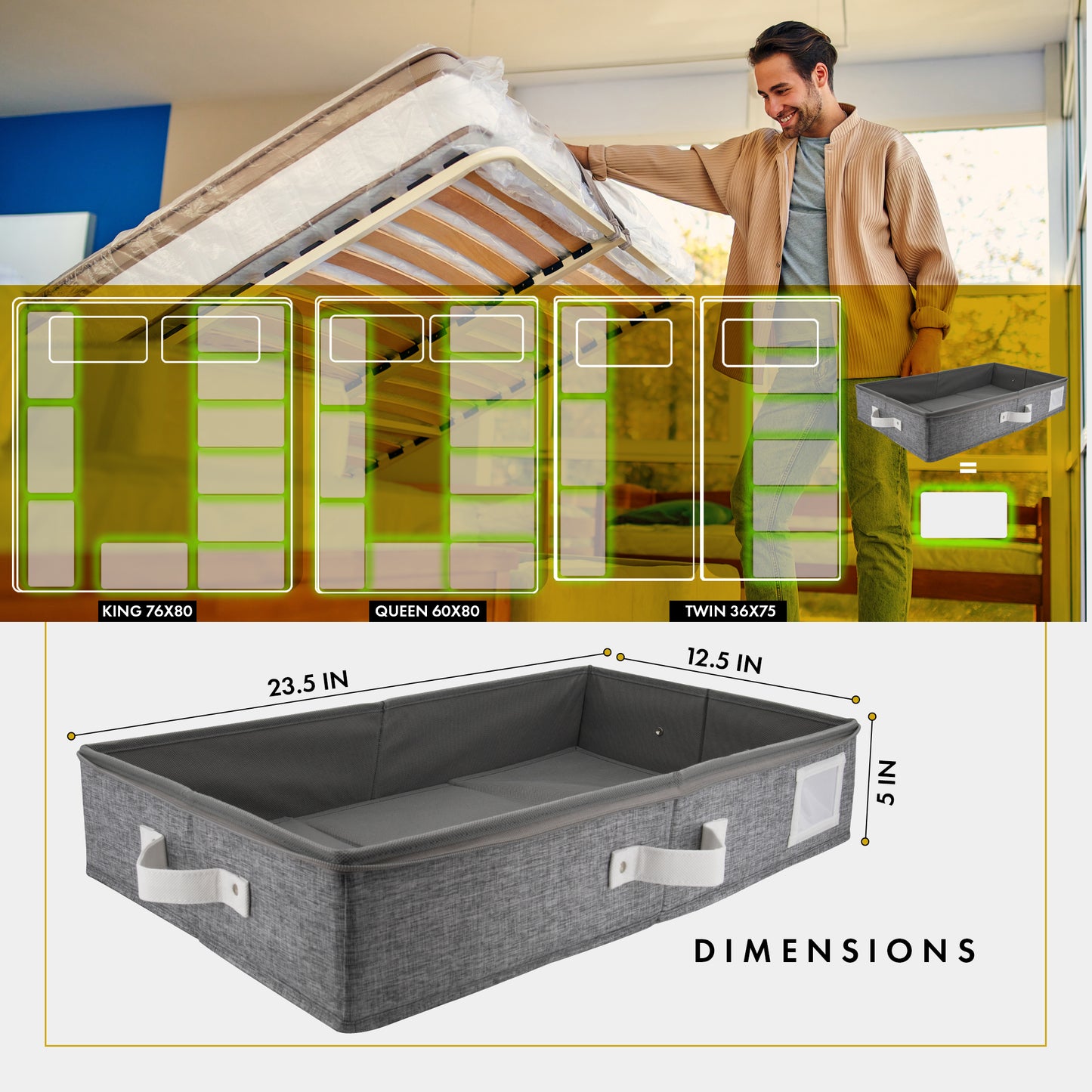 Under Bed Storage (Light Gray)