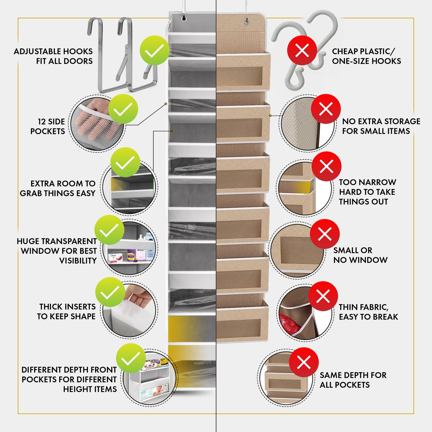 Velcro Strips (FOR Over Door Organizer)
