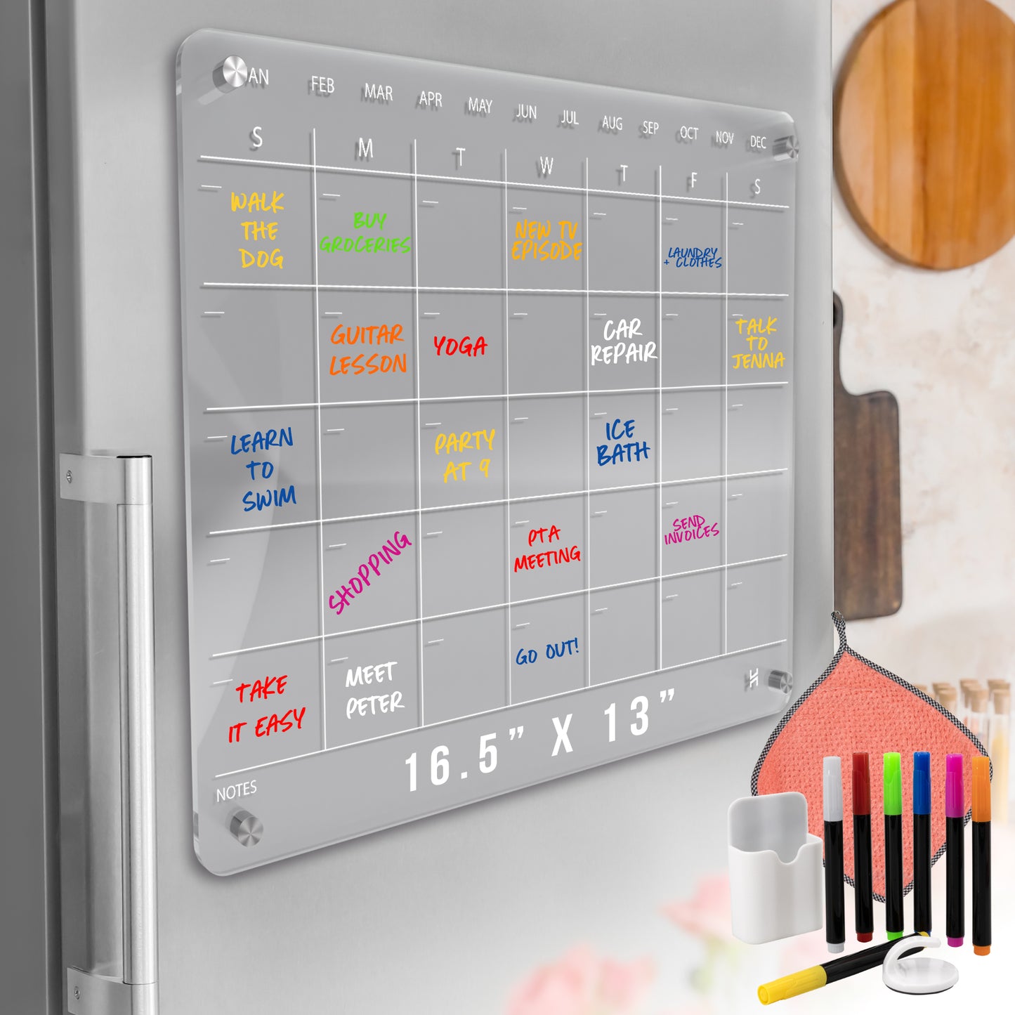 Acrylic Magnetic Fridge Calendar