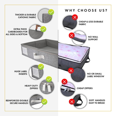 Under Bed Storage Organizer (Light Gray)