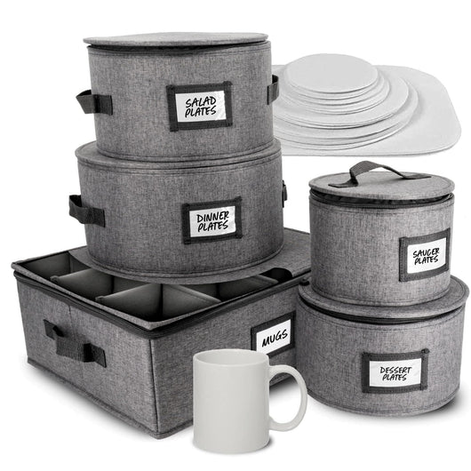 Hard Shell China Storage Containers (Dark Gray)