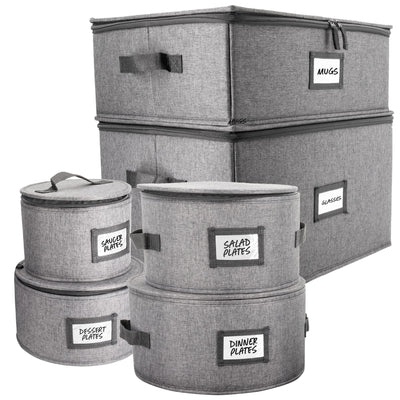 Hard Shell China Storage Containers (Dark Gray)
