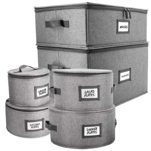 Hard Shell China Storage Containers (Dark Gray)