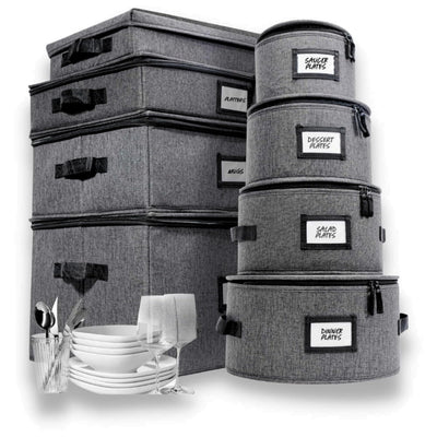 Hard Shell China Storage Containers (Dark Gray)