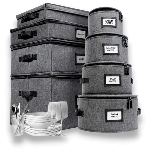 Hard Shell China Storage Containers (Dark Gray)