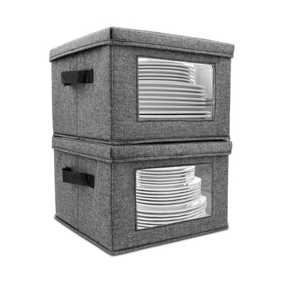 Hard Shell China Storage Containers (Dark Gray)