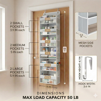 Over the Door Organizer with Pockets