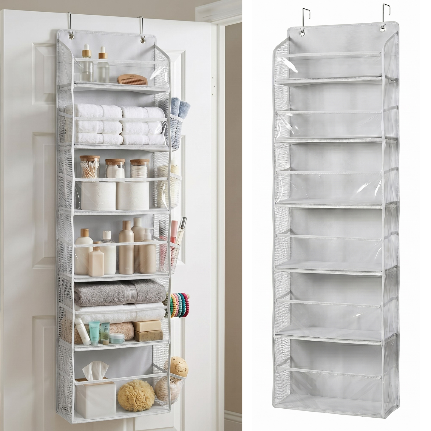 Over the Door Organizer with Pockets for Bedroom, Bathroom, Nursery & Closet Storage