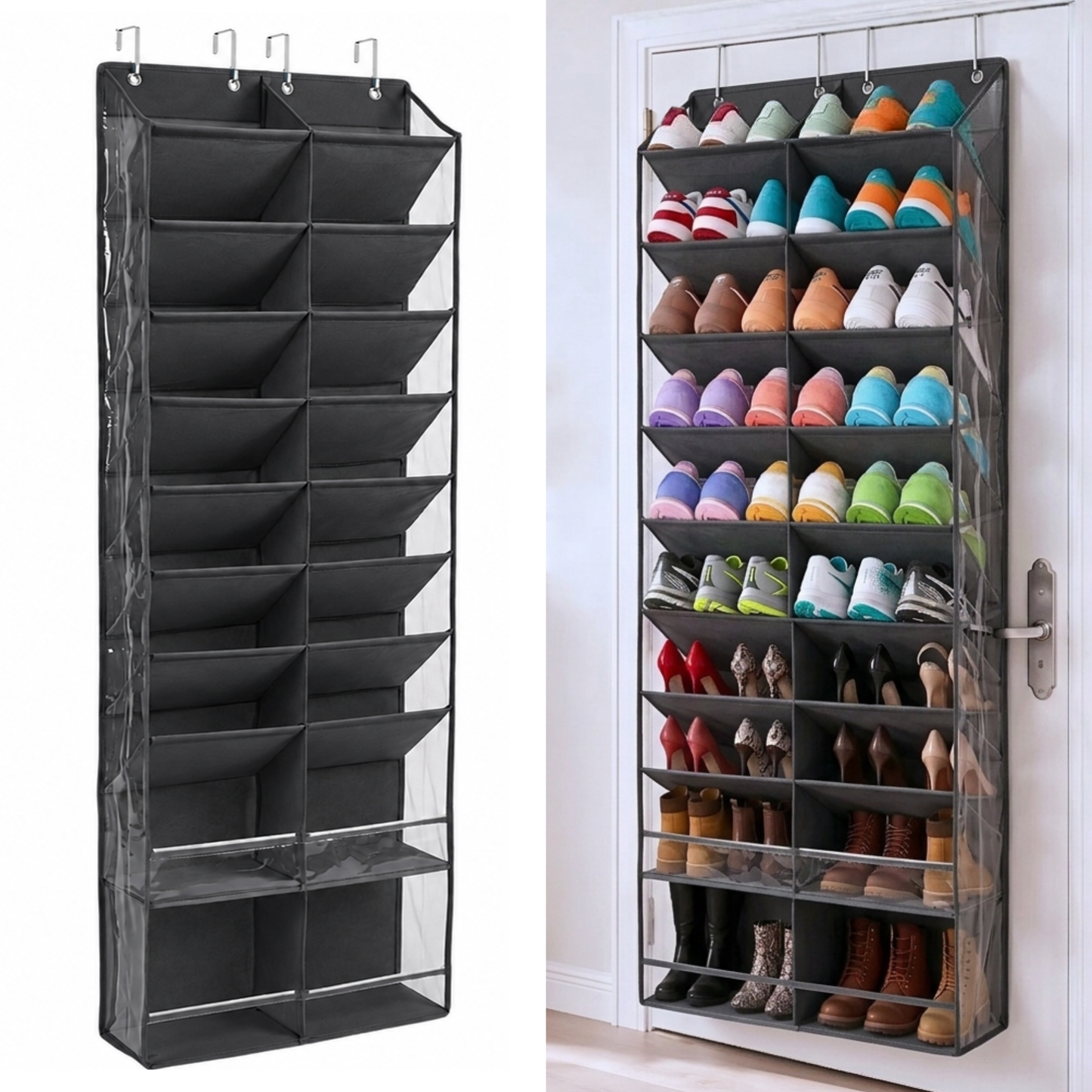 Over The Door Shoe Organizer - 10 Tiers 30 Pairs Capacity (XL)