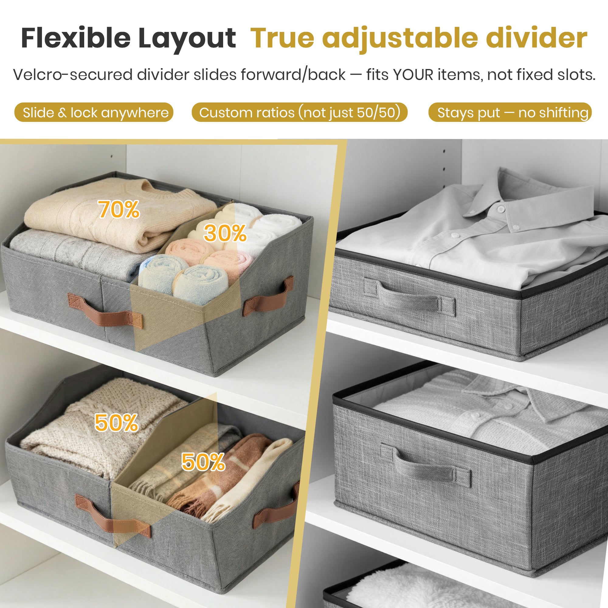 Trapezoid Storage Bin - Ivory towel organizer for closet
