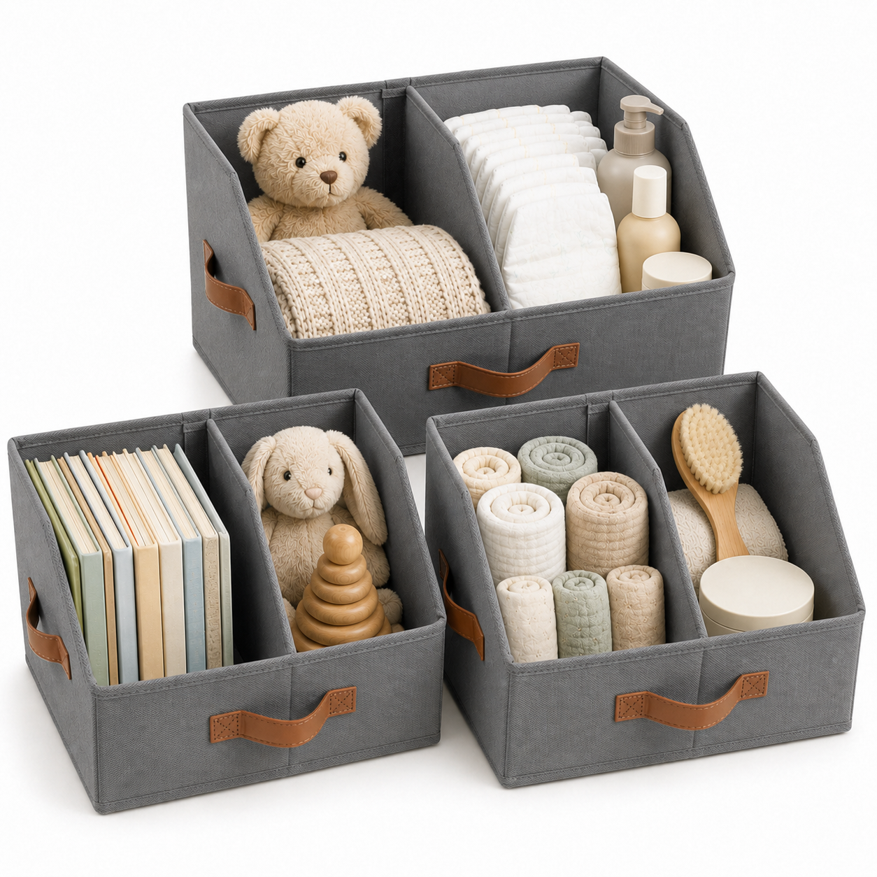 Trapezoid Storage Bin Dark Gray