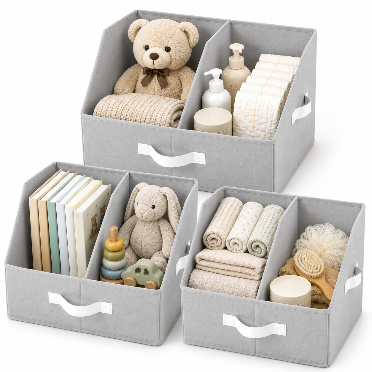 Trapezoid Storage Bin - Light Gray