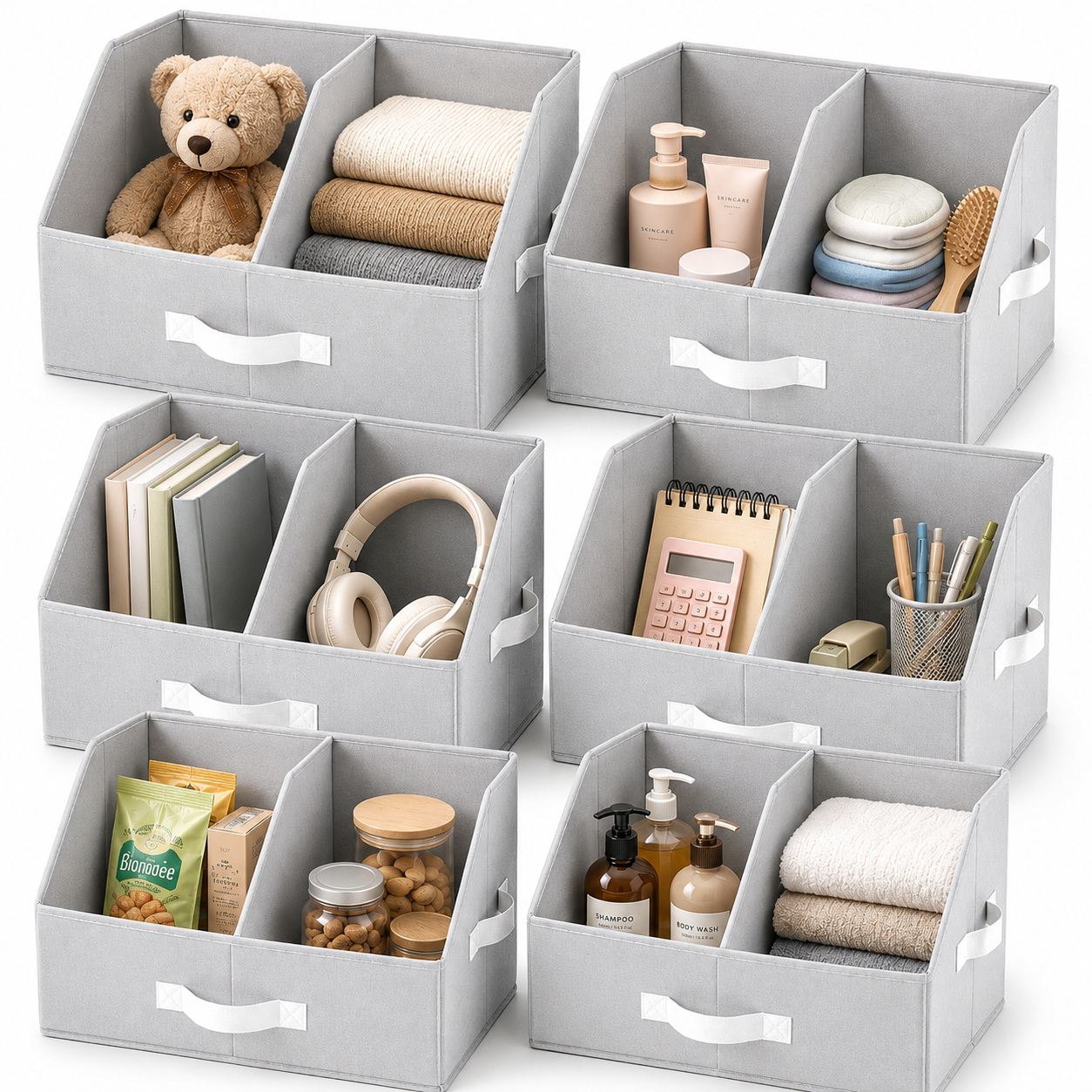 Trapezoid Storage Bin - Light Gray