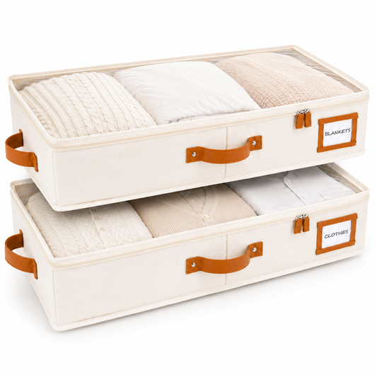 Under Bed Storage Containers (Ivory)