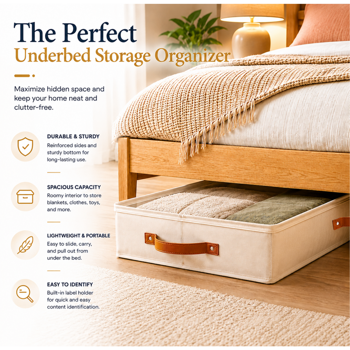 Under Bed Storage Containers (Ivory)
