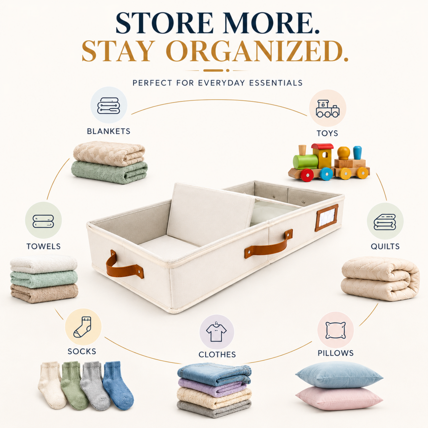 Under Bed Storage Containers (Ivory)