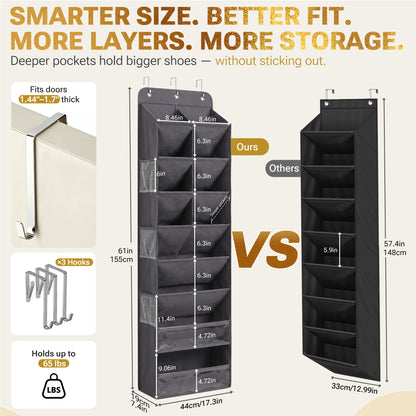 Over The Door Shoe Organizer - 8 Tiers (V2)
