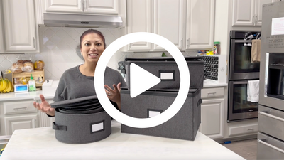 Hard Shell China Storage Containers (Dark Gray)