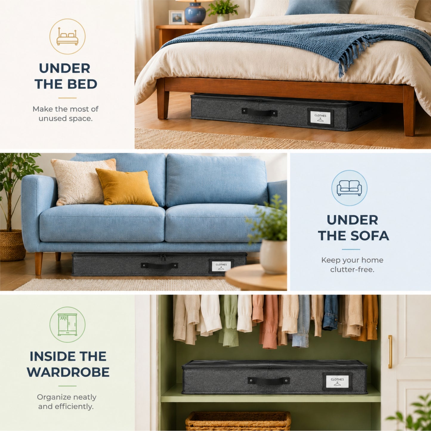 Under Bed Storage (Dark Gray)