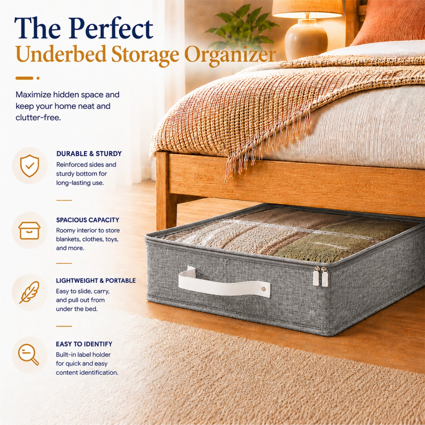 Under Bed Storage (Light Gray)