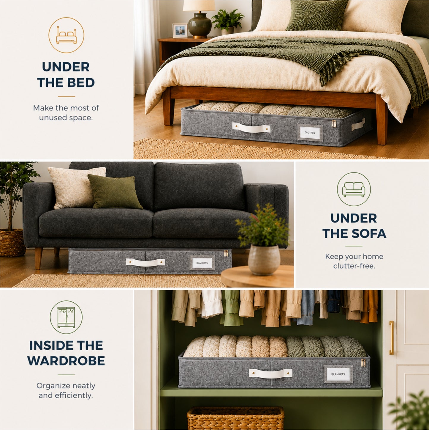 Under Bed Storage (Light Gray)