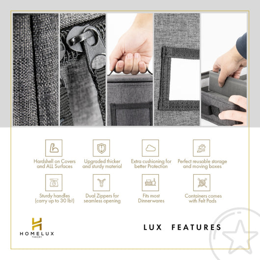 Hard Shell China Storage Containers (Dark Gray)