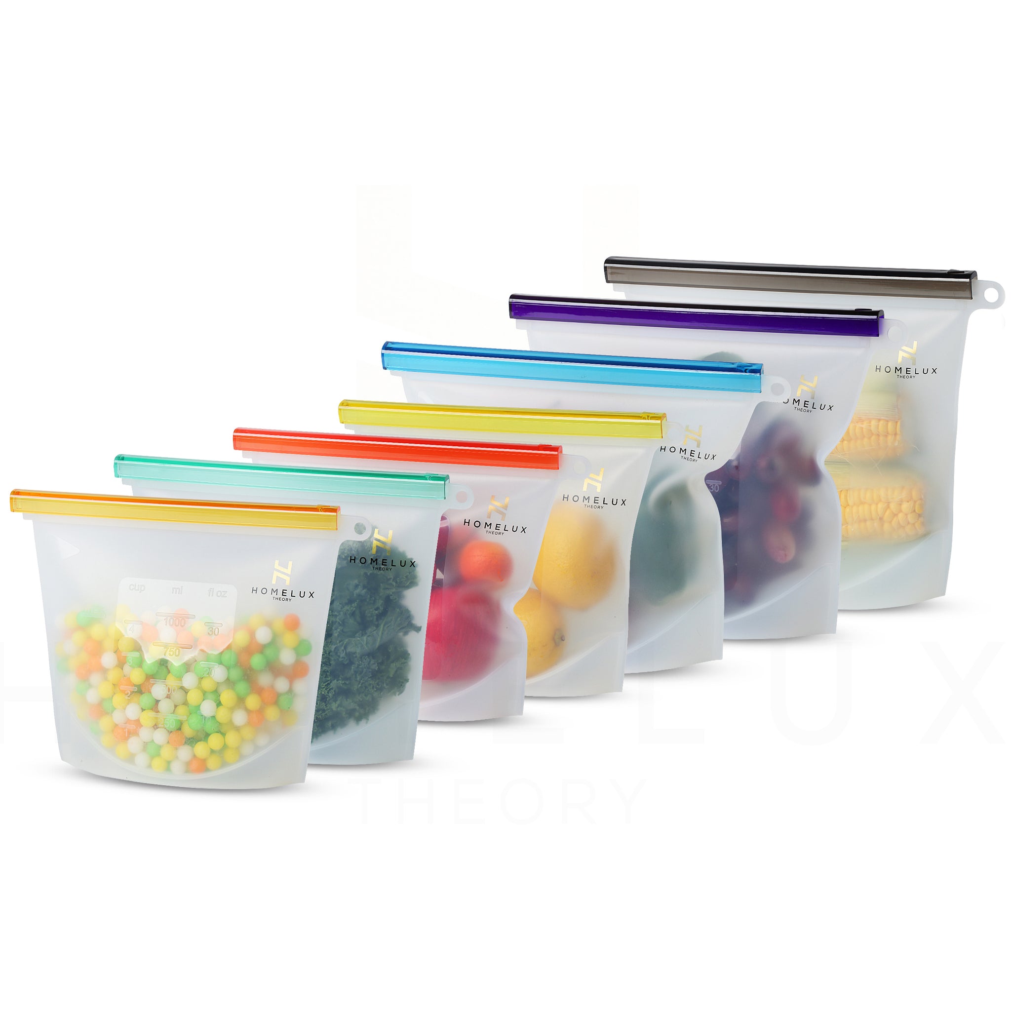 Reusable Silicone Food Storage Bags (3 Large + 4 Medium)