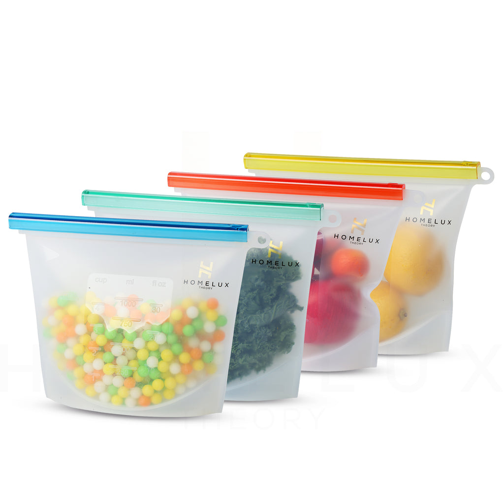 Reusable Silicone Food Storage Bags (4 Medium) – Homelux Theory