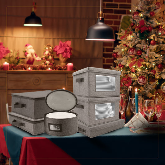 Hard Shell China Storage Containers (Dark Gray)