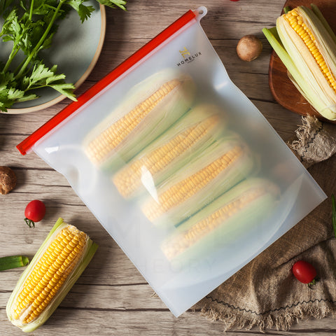 Homelux Theory Reusable Freezer Bags, Leakproof, Airtight, 100% Food Grade Silicone Food Storage Bags, Reusable Sandwich Bags, Reusable Storage Bags
